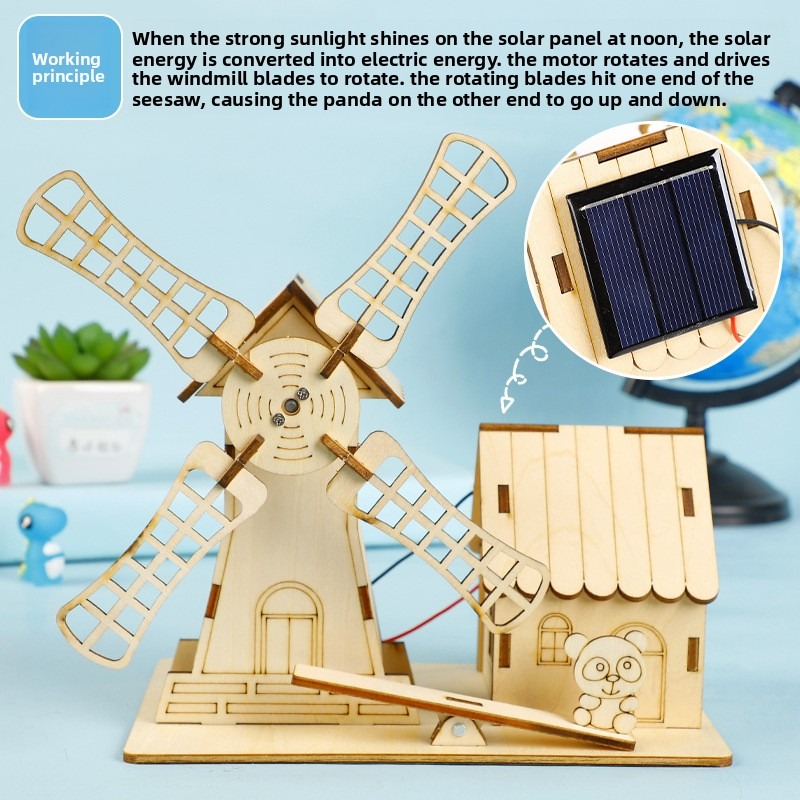 Science Max - Solar windmill houses, children's DIY handcrafted