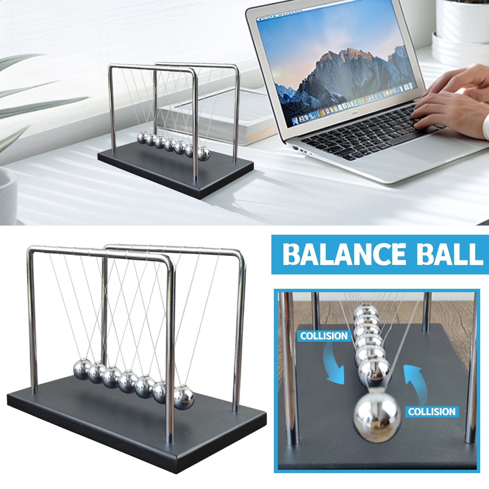 7 Balls Mechanic Curve Newton  - Newton Cradle Large 评论和价格