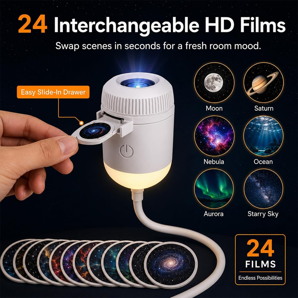 24 Slides Rotatable Galaxy Sta - Planetarium Projector Home 评论和价格