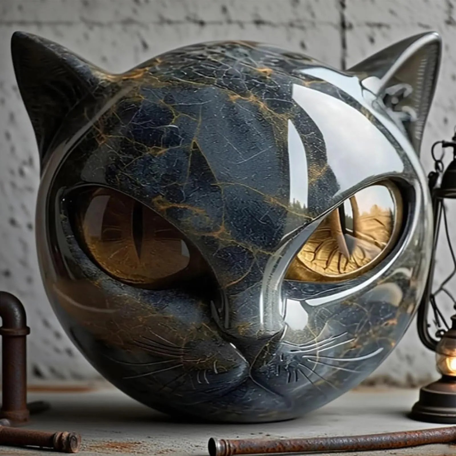 Decorative Black Cat Stone Fig - Newton Cradle Large 评论和价格